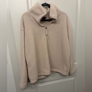 Eddie Bauer Cozy Cream Sherpa Quarter-Zip Pullover Sweater